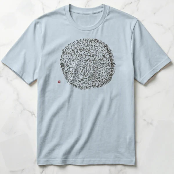 Calligraphy T-shirt Circle of Rhymes Unisex in blue ice