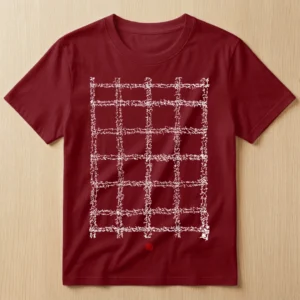 Calligraphy T-shirt | Gingham Pattern (Kōshi)