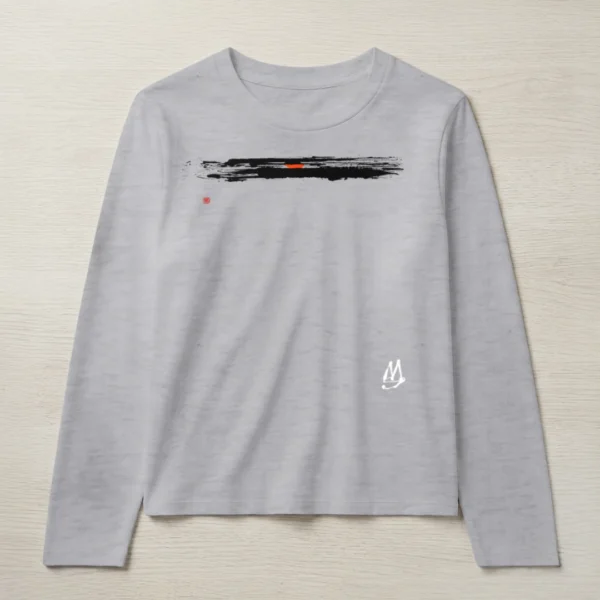 Calligraphy Long Sleeve T-shirt Dayspring in blue grey