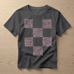 Calligraphy T-shirt | Checker Pattern - Kōshi (Light)