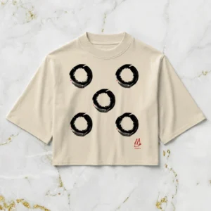 Calligraphy Crop Top | Enso Illusion - Boxy Fit